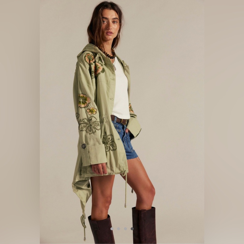 Frer People We The Free Davy Jones Beaded Embroidered Floral Hooded Parka NWT 🔖